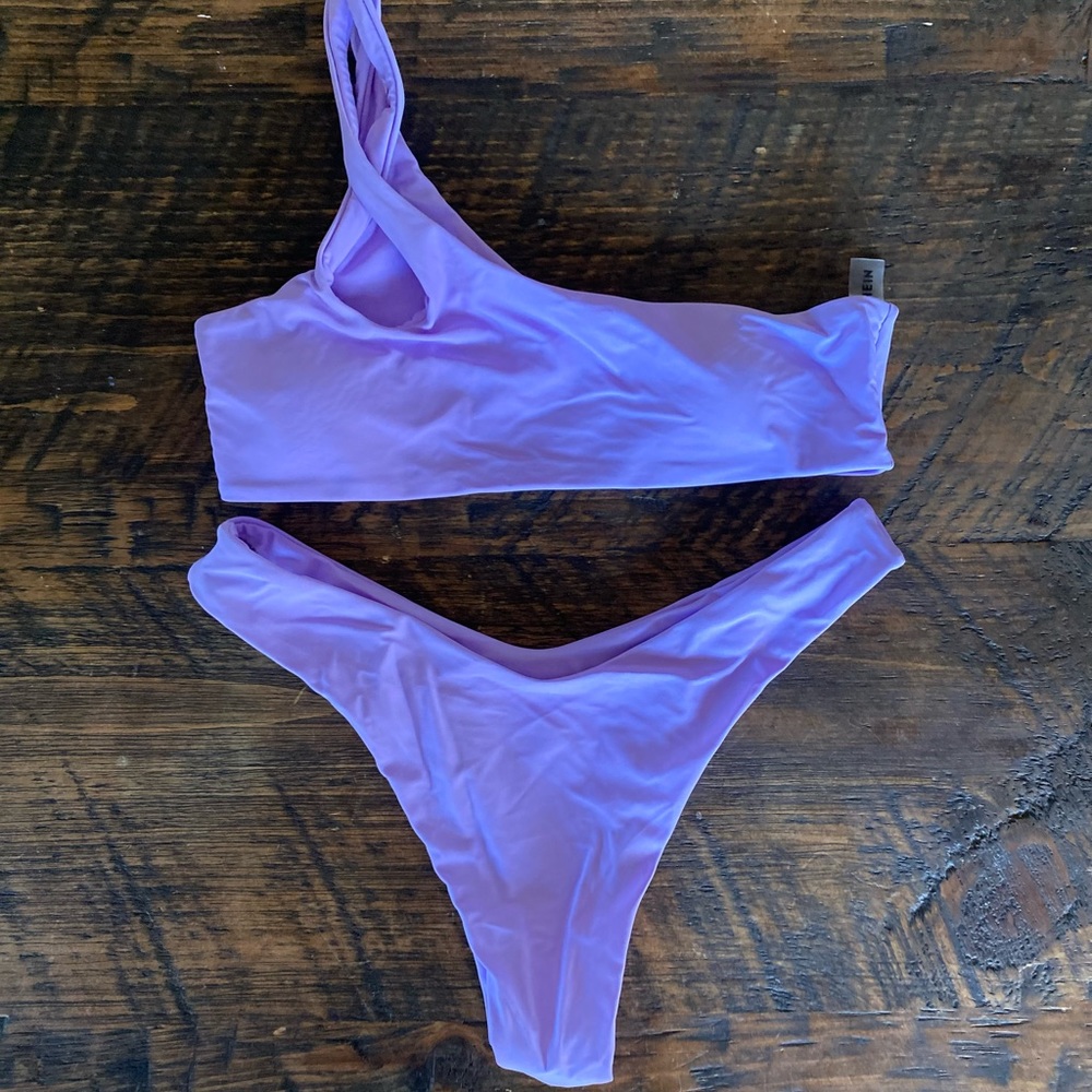 SHEIN Lavender Purple One Shoulder Bikini